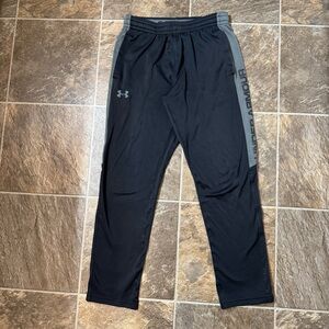 Under Armour Pants Mens Small Black Gray White Brawler Loose Fit Athleisure